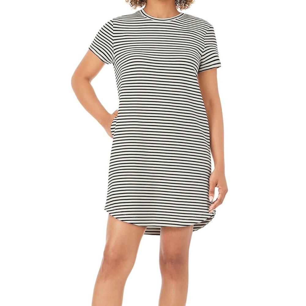 Classic French Girl Stripe Mini Casual Shirt Dress Women’s XL